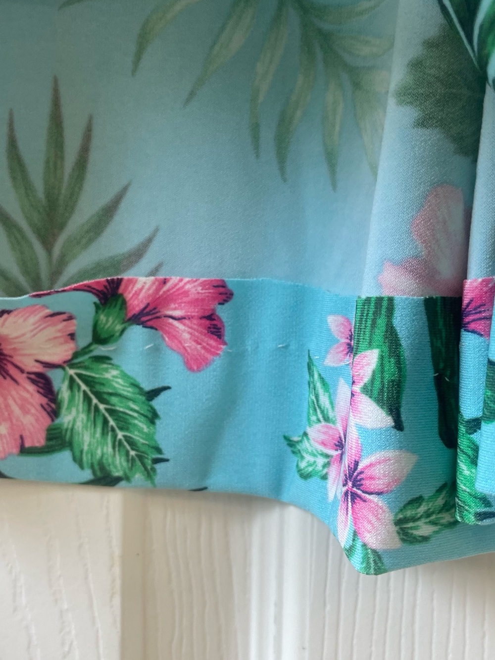Tommy Bahama Fanning Floral Maxi Dress Blue Pink Green Monstera Medium | Hemmed - Picture 7 of 8